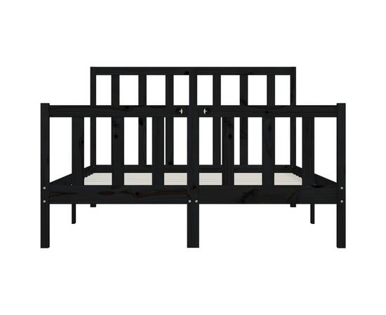 Cadru de pat, negru, 120x200 cm, lemn masiv, 5 image