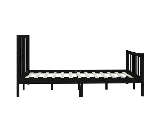 Cadru de pat, negru, 120x200 cm, lemn masiv, 6 image