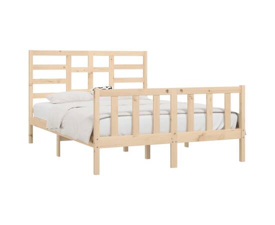 Cadru de pat, 5ft king size, 150x200 cm, lemn masiv, 3 image