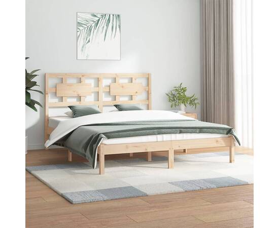 Cadru de pat 5ft king size, 150x200 cm, lemn masiv de pin