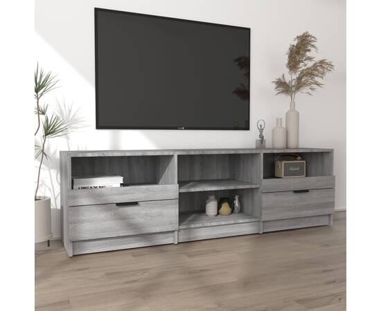 Comodă tv, sonoma gri, 150x33,5x45 cm, lemn prelucrat, 3 image