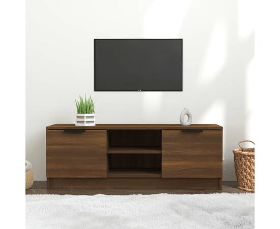 Comodă tv, stejar maro, 102x35x36,5 cm, lemn prelucrat