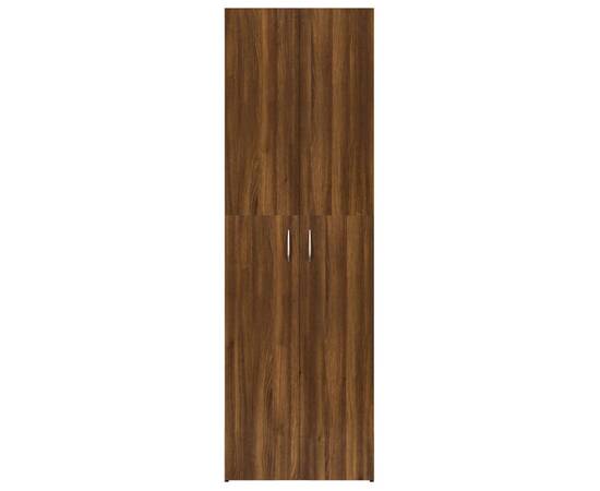 Dulap de birou, stejar maro, 60x32x190 cm, lemn prelucrat, 3 image