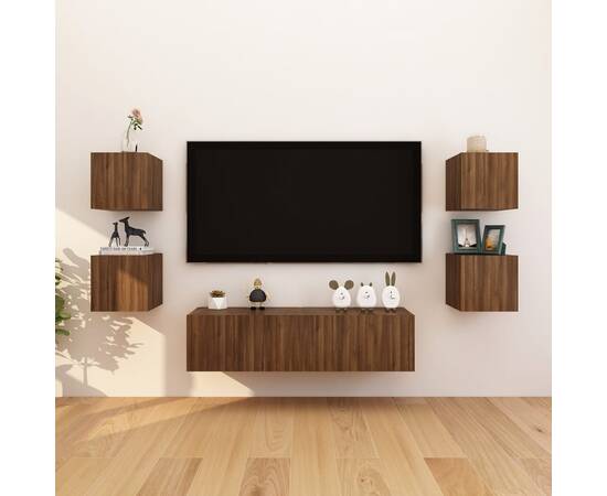 Dulap tv montaj pe perete, stejar maro, 30,5x30x30 cm, 5 image
