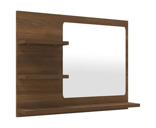 Oglindă de baie, stejar maro, 60x10,5x45 cm, lemn compozit, 2 image