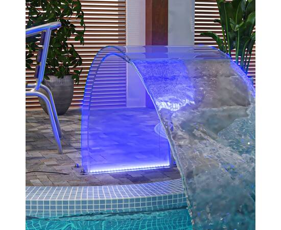 Fântână de piscină cu led-uri rgb, acril, 50 cm