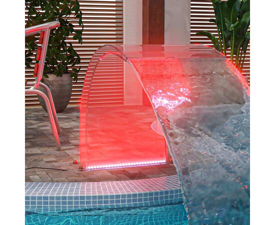 Fântână de piscină cu led-uri rgb, acril, 50 cm, 3 image
