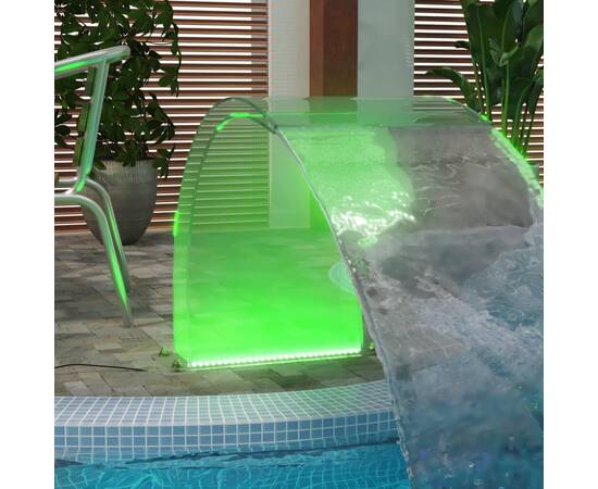 Fântână de piscină cu led-uri rgb, acril, 50 cm, 4 image