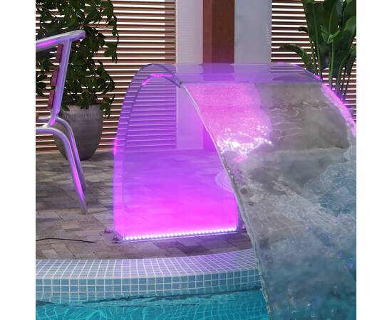 Fântână de piscină cu led-uri rgb, acril, 50 cm, 5 image
