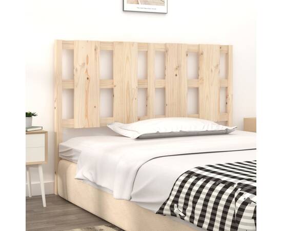 Tăblie de pat, 145,5x4x100 cm, lemn masiv de pin, 3 image