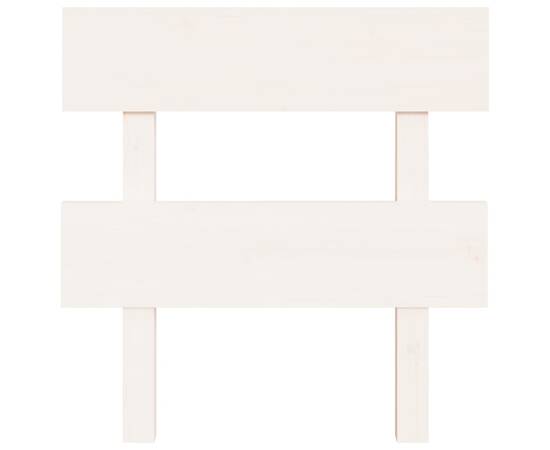 Tăblie de pat, alb, 103,5x3x81 cm, lemn masiv de pin, 3 image