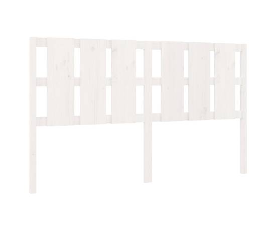 Tăblie de pat, alb, 165,5x4x100 cm, lemn masiv de pin, 2 image