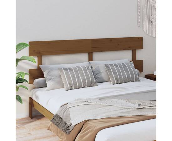 Tăblie de pat, maro miere, 184x3x81 cm, lemn masiv de pin