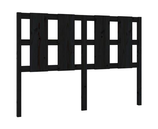 Tăblie de pat, negru, 145,5x4x100 cm, lemn masiv de pin, 2 image