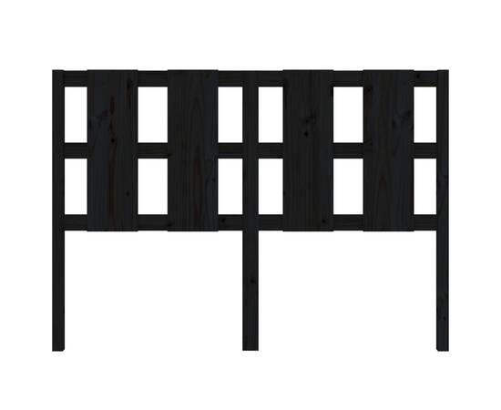 Tăblie de pat, negru, 145,5x4x100 cm, lemn masiv de pin, 4 image