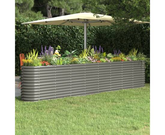 Jardinieră grădină gri 332x40x68 cm oțel vopsit electrostatic