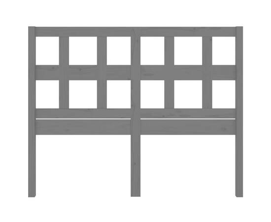 Tăblie de pat, gri, 155,5x4x100 cm, lemn masiv de pin, 4 image