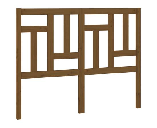 Tăblie de pat, maro miere, 125,5x4x100 cm, lemn masiv de pin, 2 image