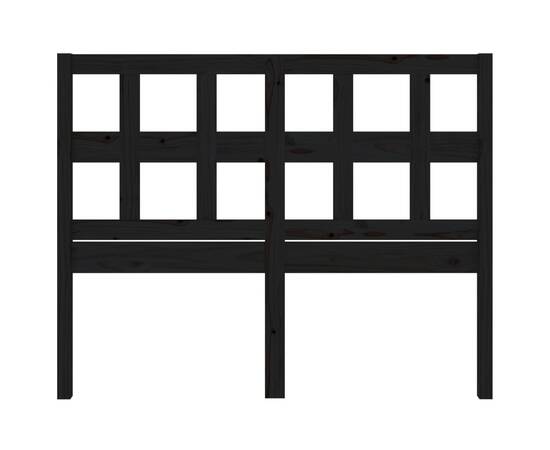 Tăblie de pat, negru, 185,5x4x100 cm, lemn masiv de pin, 4 image