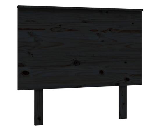Tăblie de pat, negru, 94x6x82,5 cm, lemn masiv de pin, 2 image