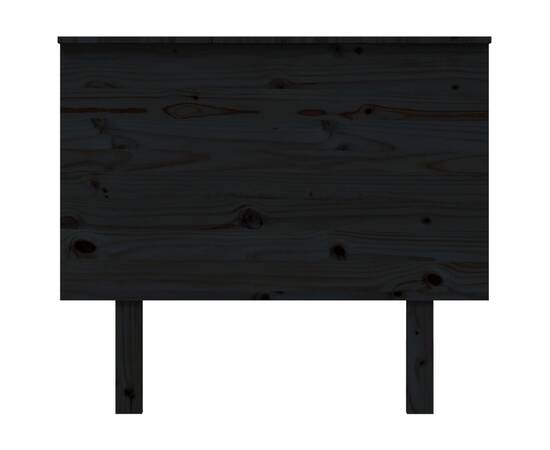 Tăblie de pat, negru, 94x6x82,5 cm, lemn masiv de pin, 4 image