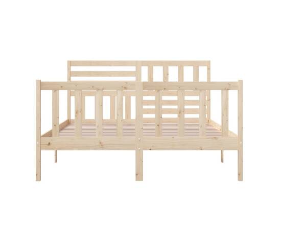 Cadru de pat, 140x200 cm, lemn masiv, 5 image