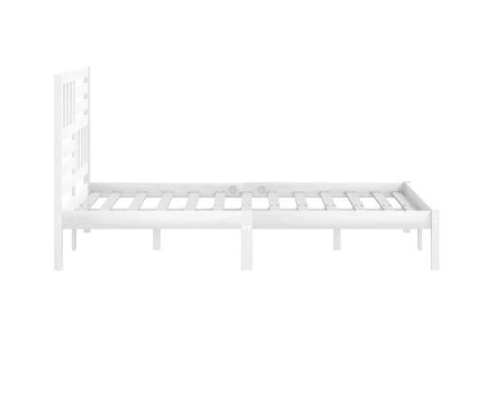Cadru pat, alb, 140x200 cm,lemn masiv de pin, 5 image