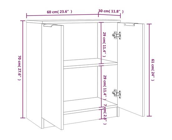 Servante, 2 buc., stejar sonoma, 60x30x70 cm, lemn prelucrat, 6 image