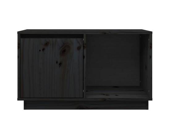 Comodă tv, negru, 74x35x44 cm, lemn masiv de pin, 3 image
