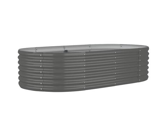 Jardinieră grădină gri 152x80x36 cm oțel vopsit electrostatic, 2 image