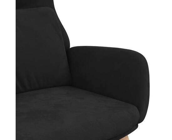Scaun de relaxare, negru, catifea, 6 image