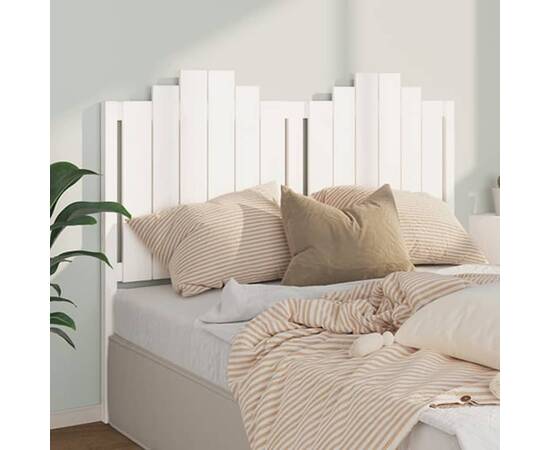 Tăblie de pat, alb, 141x4x110 cm, lemn masiv de pin