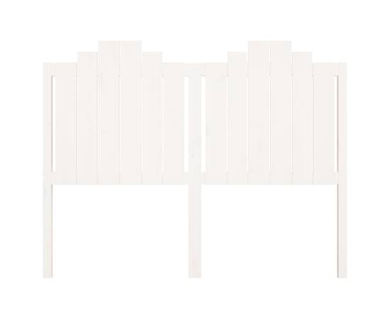 Tăblie de pat, alb, 141x4x110 cm, lemn masiv de pin, 4 image