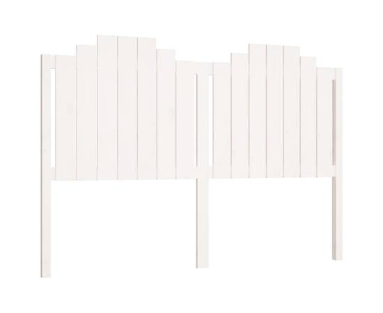 Tăblie de pat, alb, 156x4x110 cm, lemn masiv de pin, 2 image