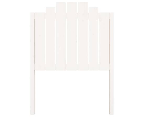 Tăblie de pat, alb, 81x4x110 cm, lemn masiv de pin, 4 image