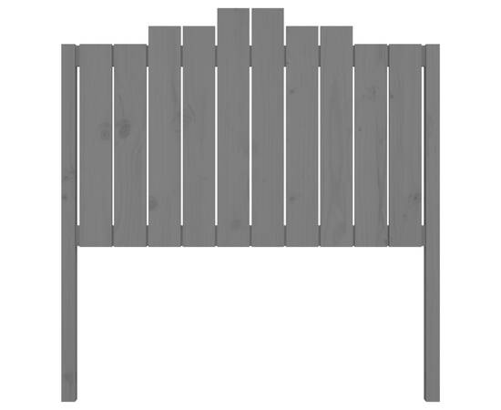 Tăblie de pat, gri, 106x4x110 cm, lemn masiv de pin, 4 image