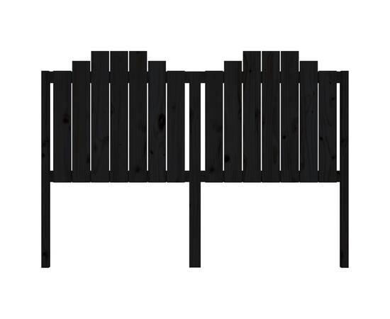 Tăblie de pat, negru, 166x4x110 cm, lemn masiv de pin, 4 image