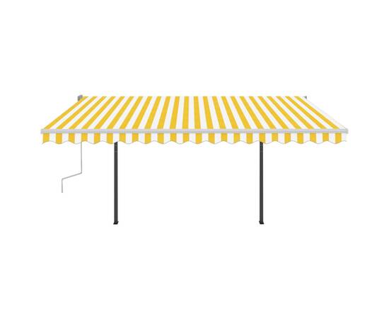 Copertină retractabilă manual, cu led, galben și alb, 4,5x3,5 m, 3 image