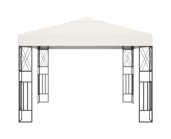 Pavilion cu șir de lumini, crem, 3x3 m, țesătură, 3 image