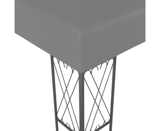 Pavilion cu șir de lumini led, antracit, 3x3 m, țesătură, 4 image