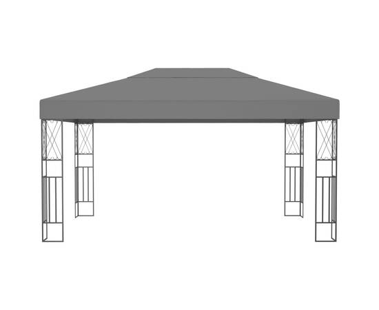 Pavilion cu șir de lumini led, antracit, 3x4 m, țesătură, 3 image