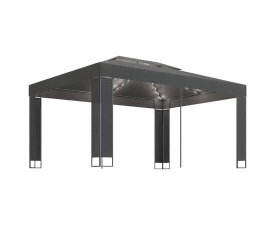 Pavilion cu șir de lumini led, antracit, 3x4 m