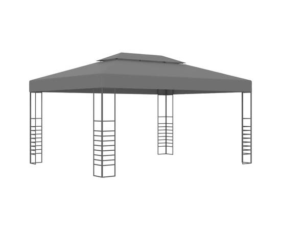 Pavilion cu șir de lumini led, antracit, 3x4 m, 2 image