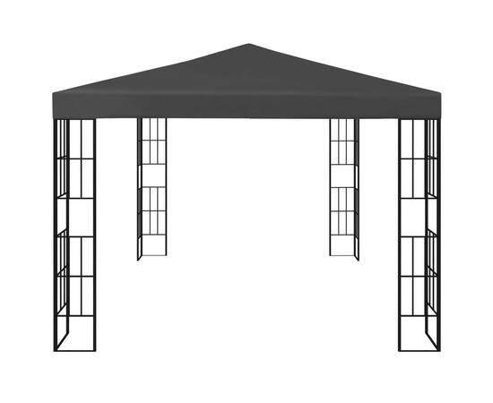 Pavilion cu șir de lumini led, antracit, 3x4 m, 3 image
