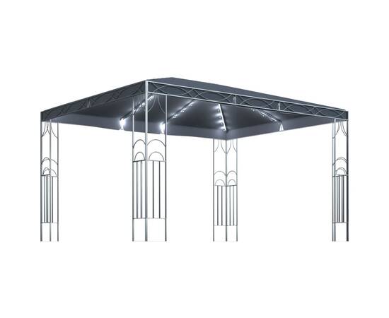 Pavilion cu șir de lumini led, antracit, 400x300 cm