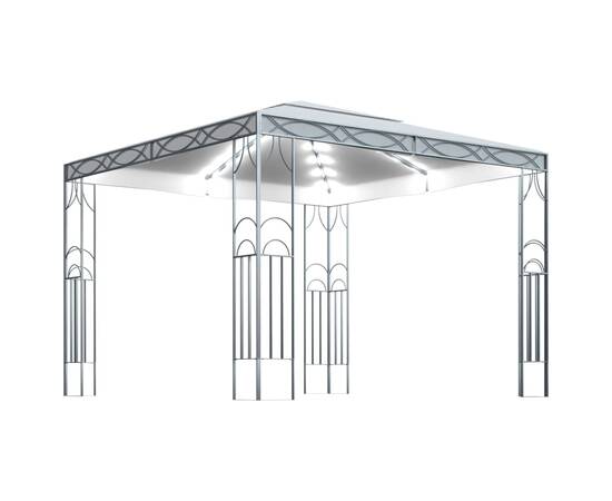 Pavilion cu șir de lumini led, crem, 300x300 cm