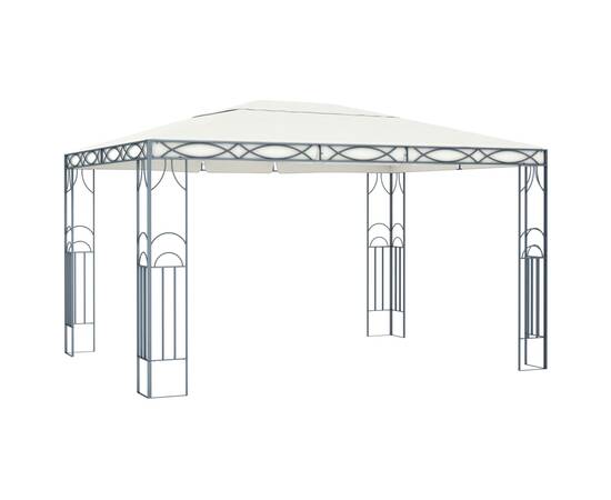 Pavilion cu șir de lumini led, crem, 400x300 cm, 2 image