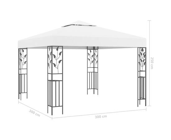 Pavilion cu șiruri de lumini led, alb, 3x3m, 8 image