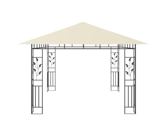 Pavilion cu plasă anti-țânțari & lumini led crem 4x3x2,73m, 5 image