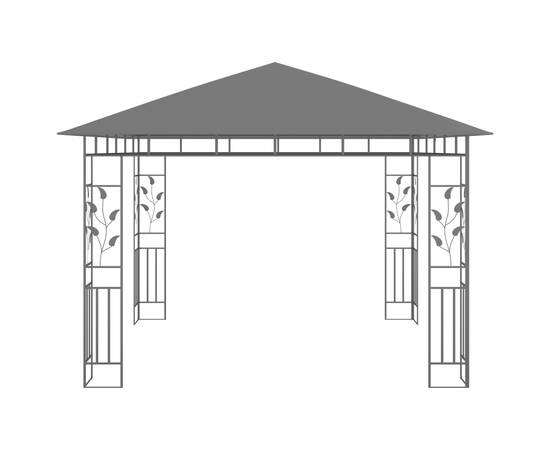 Pavilion cu plasă anti-țânțari&lumini led, antracit, 3x3x2,73 m, 5 image